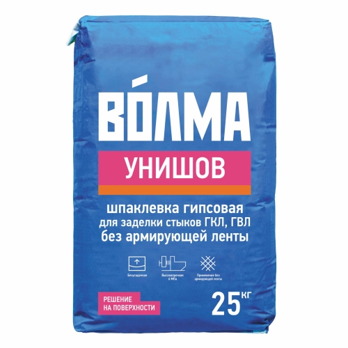 Шпаклевка гипсовая для заделки швов и стыков Волма Унишов 25 кг