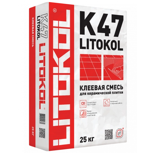 Клей для плитки Litokol K47 серый 25 кг